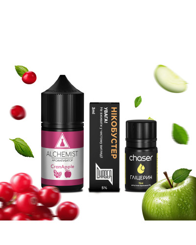 НАБІР ДЛЯ САМОЗАМІСУ ALCHEMIST 30 МЛ 50 МГ CRANAPPLE ЗІ СМАКОМ ЖУРАВЛИНИ ТА ЯБЛУКА