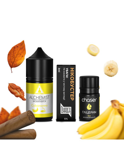 НАБІР ДЛЯ САМОЗАМІСУ ALCHEMIST 30 МЛ 50 МГ CUBANANNA ЗІ СМАКОМ ТЮТЮНА І БАНАНА