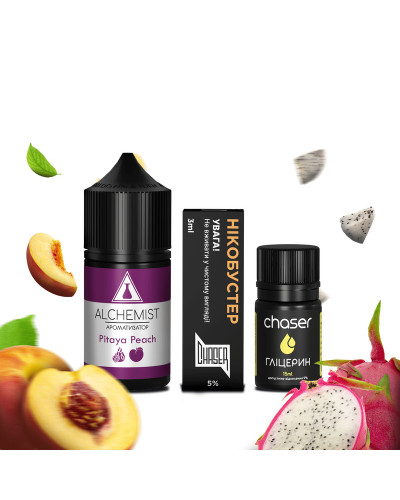 НАБОР ДЛЯ САМОЗАМЕСА ALCHEMIST 30 МЛ 50 МГ PITAYA PEACH СО ВКУСОМ ПИТАИ И ПЕРСИКА
