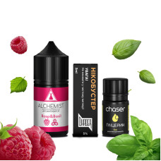 НАБІР ДЛЯ САМОЗАМІСУ ALCHEMIST 30 МЛ 50 МГ RASPBASIL ЗІ СМАКОМ МАЛИНИ ТА БАЗИЛІКА