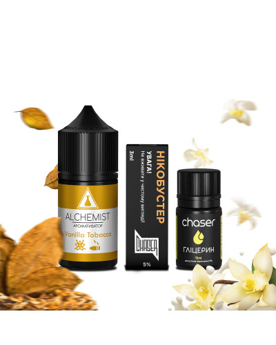 НАБОР ДЛЯ САМОЗАМЕСА ALCHEMIST 30 МЛ 50 МГ VANILLA TOBACCO СО ВКУСОМ ВАНИЛИ И ТАБАКА
