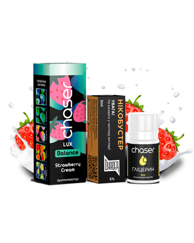 Набір для самозамісу Chaser LUX 30 мл "Strawberry Cream" зі смаком полуничний крем