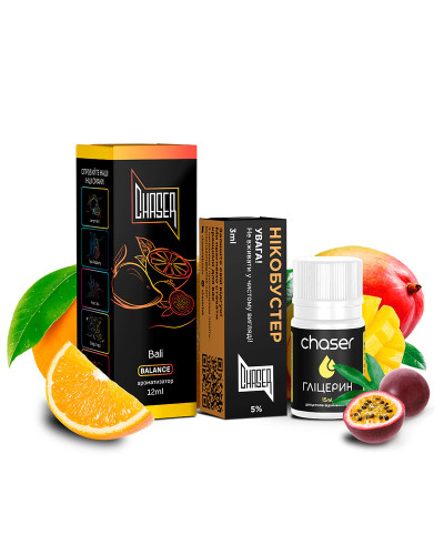НАБОР ДЛЯ САМОЗАМЕСА CHASER BLACK 30 МЛ "BALI" СО ВКУСОМ МАРАКУЙЯ АПЕЛЬСИН МАНГО