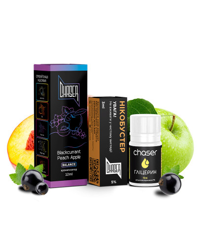 Набор для самозамеса CHASER BLACK 30 мл "Blackcurrant Peach Apple" со вкусом смородина персик яблоко