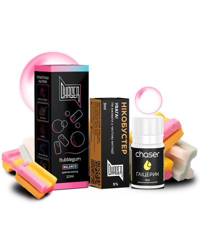 НАБІР ДЛЯ САМОЗАМІСУ CHASER BLACK 30 МЛ "BUBBLEGUM" ЗІ СМАКОМ СОЛОДКОЇ ЖУЙКИ
