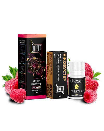 НАБОР ДЛЯ САМОЗАМЕСА CHASER BLACK 30 МЛ "ENERGY RASPBERRY" СО ВКУСОМ ЭНЕРГЕТИКА ТА МАЛИНЫ