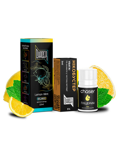 НАБОР ДЛЯ САМОЗАМЕСА CHASER BLACK 30 МЛ "LEMON MINT" СО ВКУСОМ ЛИМОНА ТА МЯТЫ
