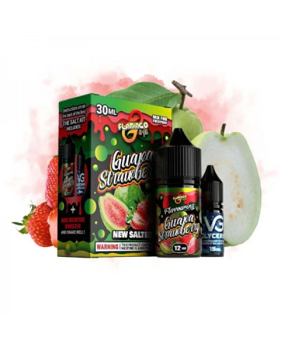 НАБІР ДЛЯ САМОЗАМІСУ FLAMINGO 30 МЛ 50 МГ GUAVA STRAWBERRY ЗІ СМАКОМ ГУАВИ ТА ПОЛУНИЦІ