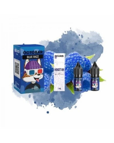 НАБОР ДЛЯ САМОЗАМЕСА OCTOBAR NFT 10 МЛ 50 МГ BLUE RAZZ СО ВКУСОМ ГОЛУБОЙ МАЛИНЫ