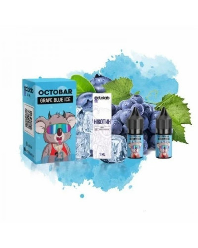 НАБОР ДЛЯ САМОЗАМЕСА OCTOBAR NFT 10 МЛ 50 МГ GRAPE BLUE ICE СО ВКУСОМ ВИНОГРАДА И ЧЕРНИКИ