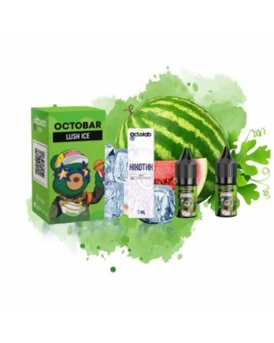 НАБІР ДЛЯ САМОЗАМІСУ OCTOBAR NFT 10 МЛ 50 МГ LUSH ICE ЗІ СМАКОМ КАВУНА З ЛЬОДОМ