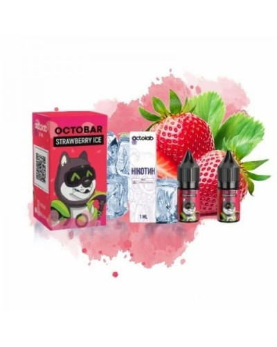 НАБІР ДЛЯ САМОЗАМІСУ OCTOBAR NFT 10 МЛ 50 МГ STRAWBERRY ICE ЗІ СМАКОМ ПОЛУНИЦІ З ЛЬОДОМ