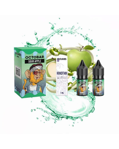Набір для самозамісу OCTOBAR NFT 10 мл 50 мг "Sour Apple" зі смаком кислого яблука