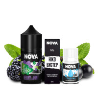 НАБОР ДЛЯ САМОЗАМЕСА NOVA 30 МЛ 50 МГ BERRY MINT СО ВКУСОМ ЯГОД С МЯТОЙ