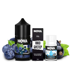 НАБІР ДЛЯ САМОЗАМІСУ NOVA 30 МЛ 50 МГ BLUEBERRY CURRAN ЗІ СМАКОМ ЧОРНИЦІ ТА СМОРОДИНИ