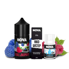 НАБІР ДЛЯ САМОЗАМІСУ NOVA 30 МЛ 50 МГ DOUBLE RASPBERRY ЗІ СМАКОМ ПОДВІЙНОЇ МАЛИНИ
