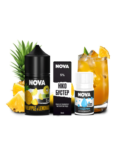 НАБОР ДЛЯ САМОЗАМЕСА NOVA 30 МЛ 50 МГ PINEAPPLE LEMONADE СО ВКУСОМ АНАНАСОВОГО ЛИМОНАДА
