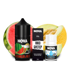 НАБІР ДЛЯ САМОЗАМІСУ NOVA 30 МЛ 50 МГ WATERMELON MELON ЗІ СМАКОМ КАВУНА ТА ДИНІ