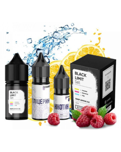 Набір для самозамісу Octobar Black Limit 30 мл 50 мг Raspberry Lemon Ice (малина лимон лід)