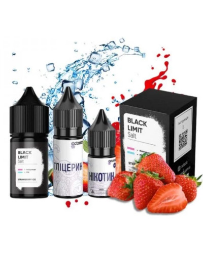 Набір для самозамісу Octobar Black Limit 30 мл 50 мг Strawberry ice (полуниця лід)