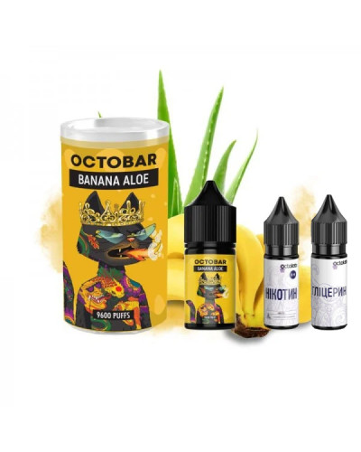 НАБІР ДЛЯ САМОЗАМІСУ OCTOBAR NFT 30 МЛ 50 МГ BANANA ALOE ЗІ СМАКОМ БАНАН АЛОЄ