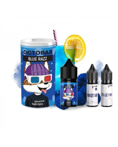 НАБІР ДЛЯ САМОЗАМІСУ OCTOBAR NFT 30 МЛ 50 МГ BLUE RAZZ ЗІ СМАКОМ БЛАКИТНОЇ МАЛИНИ