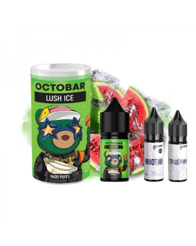 НАБОР ДЛЯ САМОЗАМЕСА OCTOBAR NFT 30 МЛ 50 МГ LUSH ICE СО ВКУСОМ АРБУЗА СО ЛЬДОМ