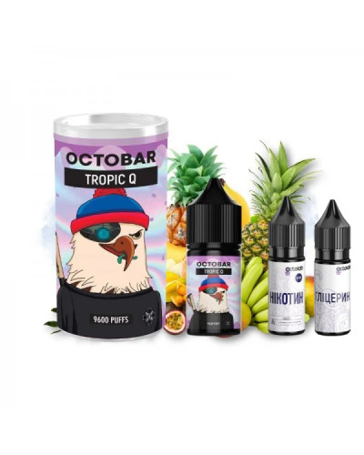 НАБОР ДЛЯ САМОЗАМЕСА OCTOBAR NFT 30 МЛ 50 МГ TROPIC Q СО ВКУСОМ ТРОПИЧЕСКОГО МИКСА С ХОЛОДКОМ