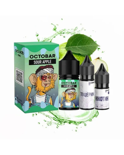 Набір для самозамісу OCTOBAR NFT 30 мл 50 мг "Sour Apple" зі смаком кислого яблука