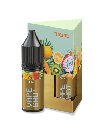 Набір для самозамісу Vape Shot 15 мл 50 мг "Tropiс" зі смаком манго ківі драгонфрукт