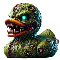 Cool Duck Злой зеленый утенок в стиле хоррор