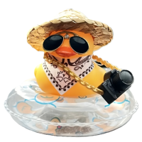 Cool Duck Желтый утенок в шляпе с камерой и кругом для плавания