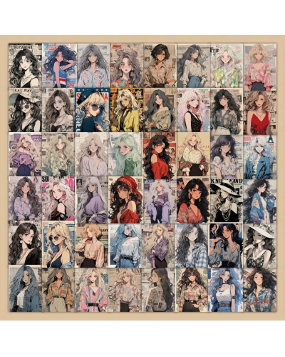Набір стікерів "Anime Girls" 60 шт
