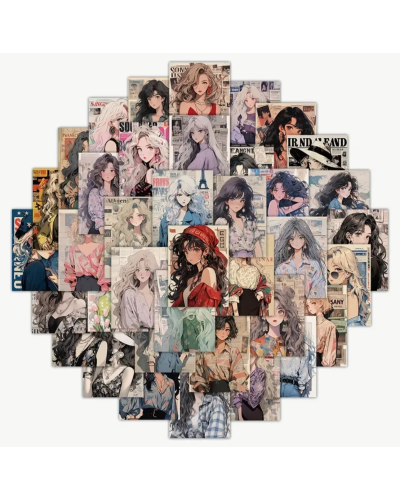 Набір стікерів "Anime Girls" 60 шт