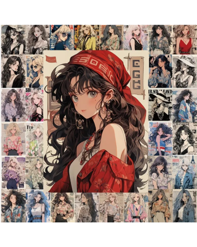 Набір стікерів "Anime Girls" 60 шт
