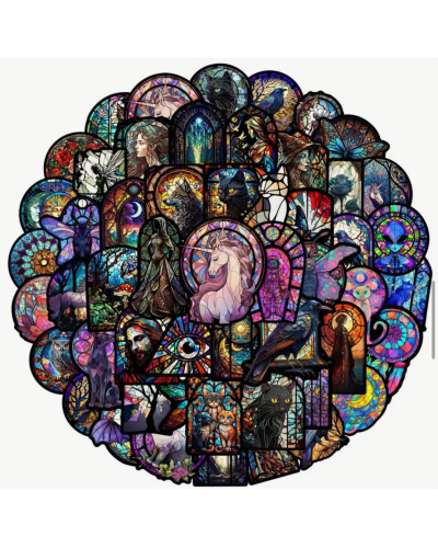 Набір стікерів "Stained Glass" 50 шт