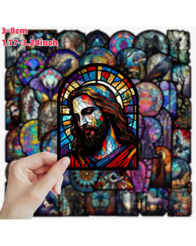 Набір стікерів "Stained Glass" 50 шт