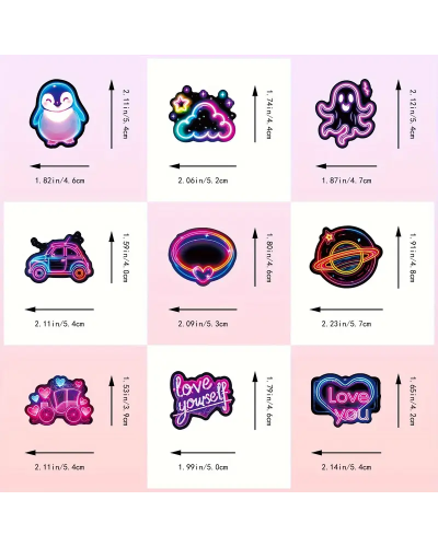 Набір стікерів "Cute Neon" 50 шт