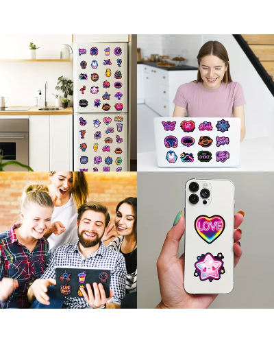 Набір стікерів "Cute Neon" 50 шт