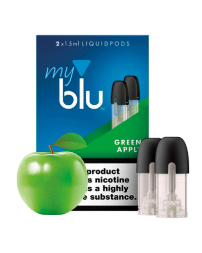 Картриджі My Blu Green Apple (Зелене Яблуко) 9 мг (2019 рік виробництва)