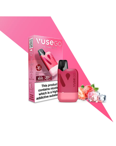 Pod система VUSE GO Reload 1000 Starter kit Box (Strawberry Ice) в розовом цвете
