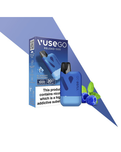 Pod система VUSE GO Reload 1000 Starter kit Box (Blueberry Raspberry) в синем цвете