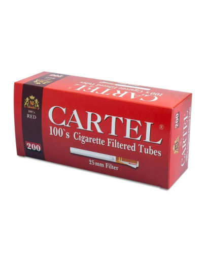 Гильзы для сигарет CARTEL Tubes 100`s Red (8мм) 200шт