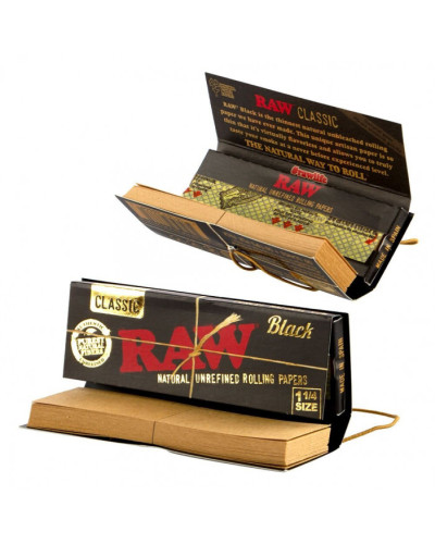 Бумага для самокруток RAW Connoisseur Black 1 1/4 (50 шт + 50 тіпс)