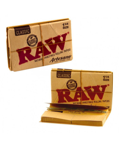 Бумага для самокруток RAW Artesano 1 1/4 (32 шт + 32 типсы)