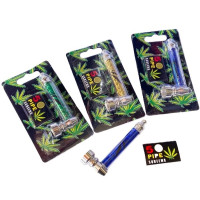 Трубка металлическая с принтом "Cannabis" (8.5 см)