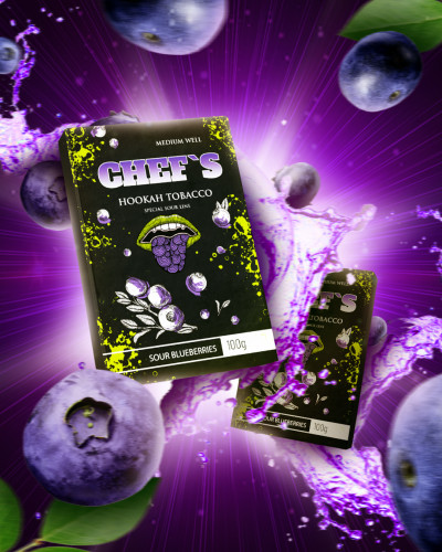 ТАБАК ДЛЯ КАЛЬЯНА CHEFS 40 ГР SOUR BLUEBERRY (КИСЛАЯ ЧЕРНИКА)