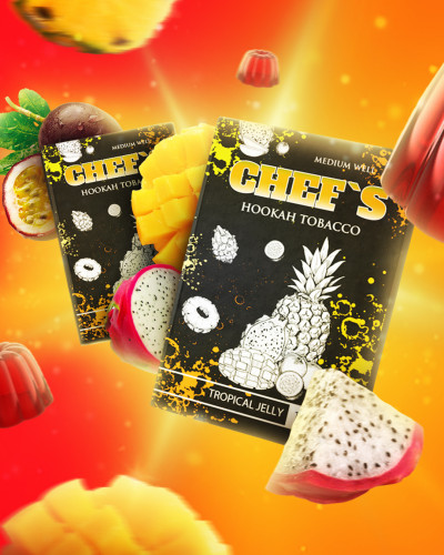 ТЮТЮН ДЛЯ КАЛЬЯНУ CHEFS 100 ГР TROPICAL JELLY (ФРУКТОВЕ ЖЕЛЕ)