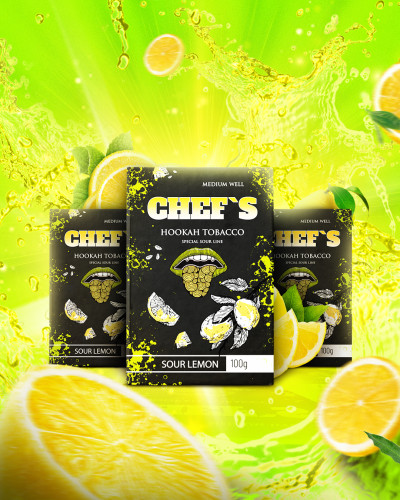 ТЮТЮН ДЛЯ КАЛЬЯНУ CHEFS 100 ГР SOUR LEMON (КИСЛИЙ ЛИМОН)