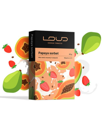 Табак для кальяну LOUD Medium 40 гр Papaya sorbet (Папайя полуниця вершки)